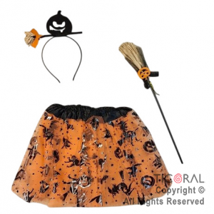 SET DISFRAZ BRUJA CALABAZA (NI�A) x 1